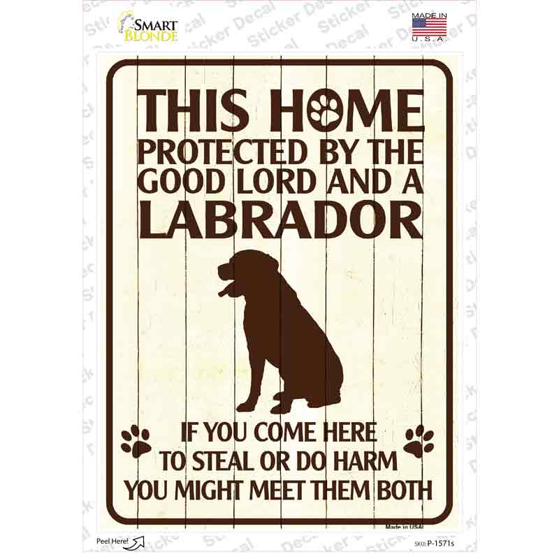 Labrador Protected Novelty Rectangle Sticker Decal