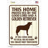 Golden Retriever Protected Novelty Rectangle Sticker Decal