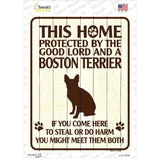 Boston Terrier Protected Novelty Rectangle Sticker Decal