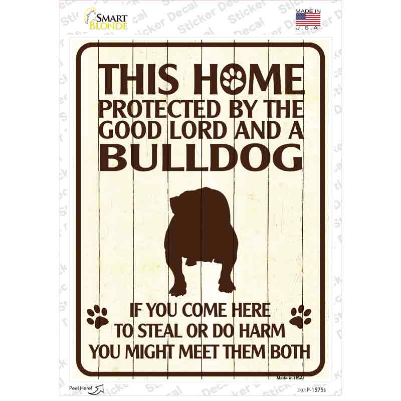 Bulldog Protected Novelty Rectangle Sticker Decal