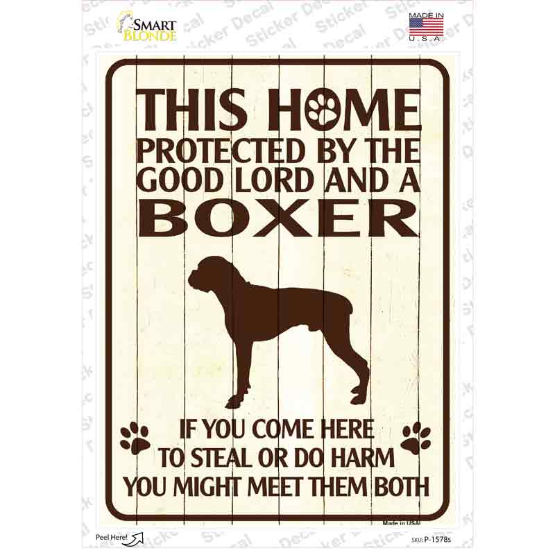 Boxer Protected Novelty Rectangle Sticker Decal