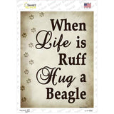 Hug A Beagle Novelty Rectangle Sticker Decal