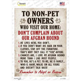 Non-Pet Owners Afghan Hound Novelty Rectangle Sticker Decal