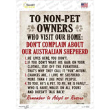 Non-Pet Owners Australian Shepherd Novelty Rectangle Sticker Decal