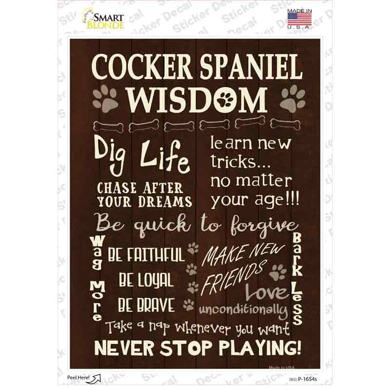 Cocker Spaniel Wisdom Novelty Rectangle Sticker Decal