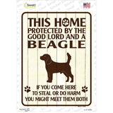 Protected By A Beagle Novelty Rectangle Sticker Decal