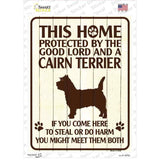 Protected By A Cairn Terrier Novelty Rectangle Sticker Decal
