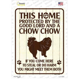 Protected By A Chow Chow Novelty Rectangle Sticker Decal
