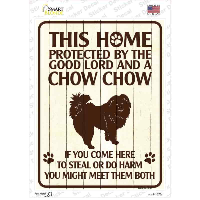 Protected By A Chow Chow Rectangle Sticker Sign Style | Smart Blo ...
