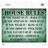House Rules Green Distressed Novelty Rectangle Sticker Decal