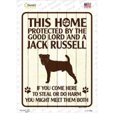 Protected By A Jack Russell Novelty Rectangle Sticker Decal