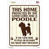 Protected By A Poodle Novelty Rectangle Sticker Decal