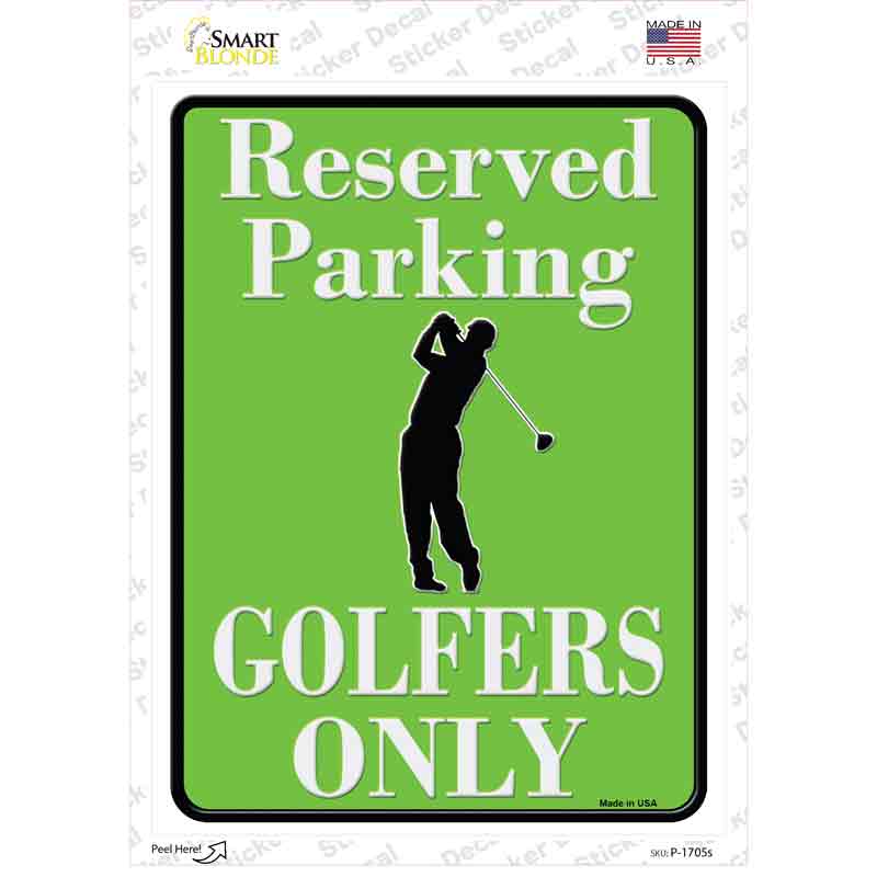Reserved Golfers Only Novelty Rectangle Sticker Decal
