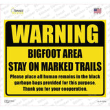 Warning Bigfoot Area Novelty Rectangle Sticker Decal