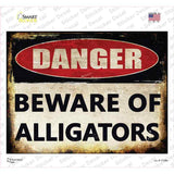 Danger Beware of Alligators Novelty Rectangle Sticker Decal
