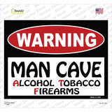 Man Cave Alcohol Tobacco Firearms Novelty Rectangle Sticker Decal
