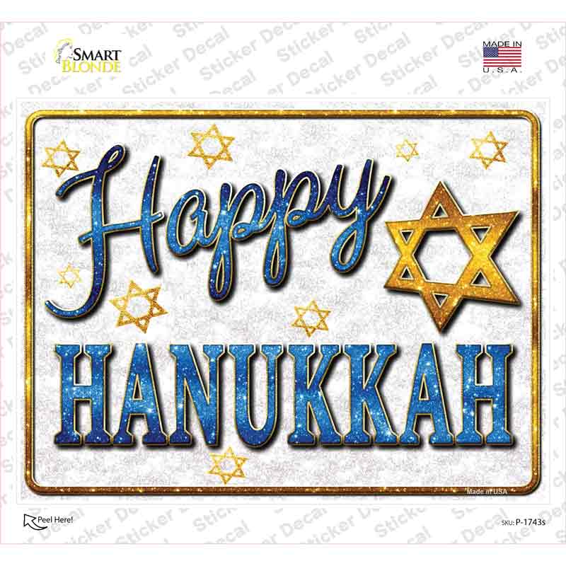 Happy Hanukkah Novelty Rectangle Sticker Decal