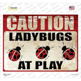 Caution Lady Bugs At Play Novelty Rectangle Sticker Decal