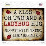 A Kiss and A Ladybug Hug Novelty Rectangle Sticker Decal
