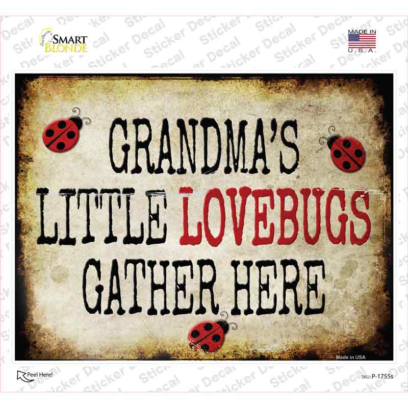 Grandmas Little Lovebugs Novelty Rectangle Sticker Decal