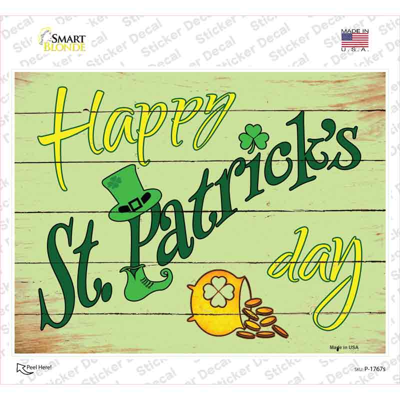 Happy St Patricks Day Novelty Rectangle Sticker Decal