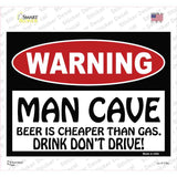 Man Cave Beer Cheaper Than Gas Novelty Rectangle Sticker Decal