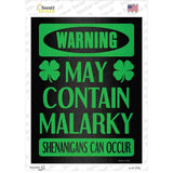 May Contain Malarky Novelty Rectangle Sticker Decal