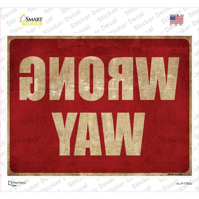 Mirrored Wrong Way Novelty Rectangle Sticker Decal