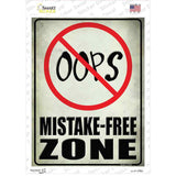 Oops Mistake Free Zone Novelty Rectangle Sticker Decal