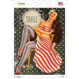 Girl On Chair Vintage Pinup Novelty Rectangle Sticker Decal