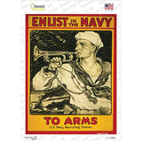 Enlist in the Navy Vintage Poster Novelty Rectangle Sticker Decal