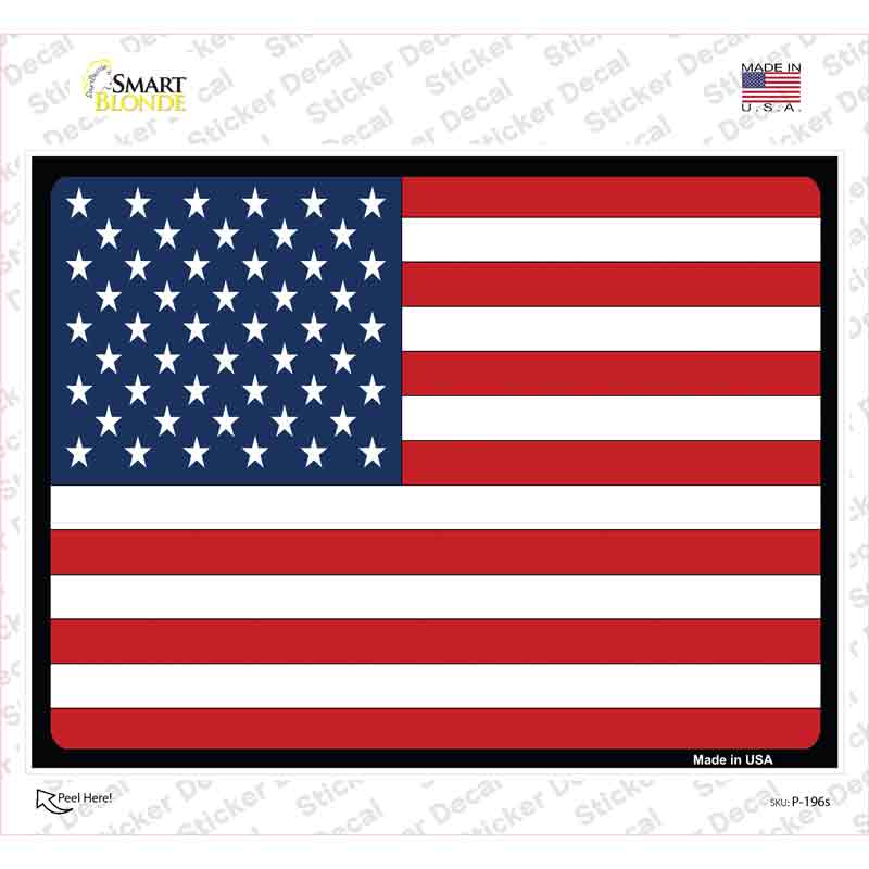 Solid American Flag Novelty Rectangle Sticker Decal