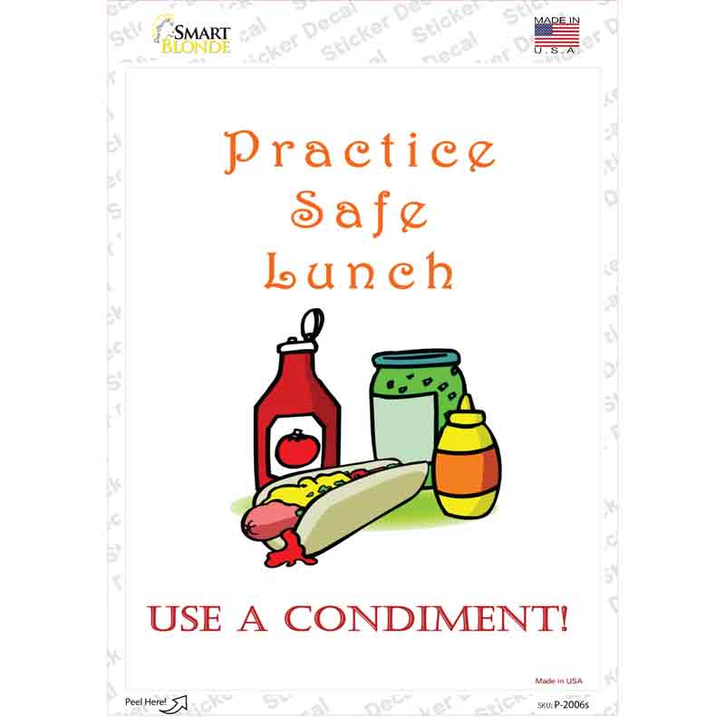 Practice Safe Lunch Novelty Rectangle Sticker Decal