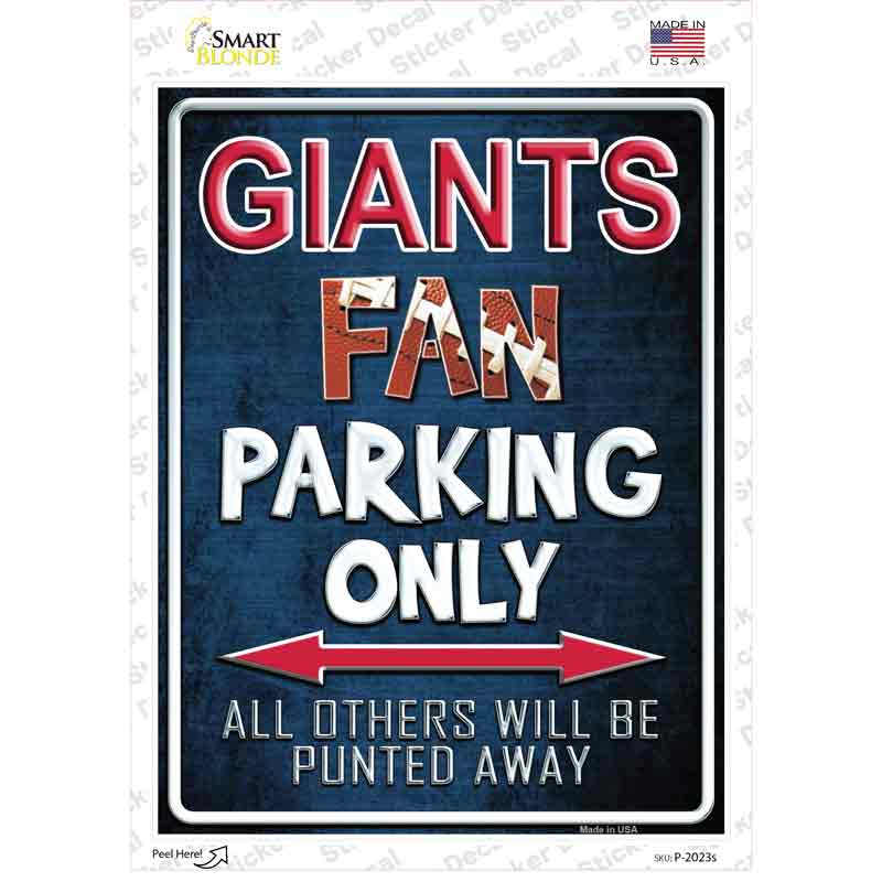 Giants Novelty Rectangle Sticker Decal