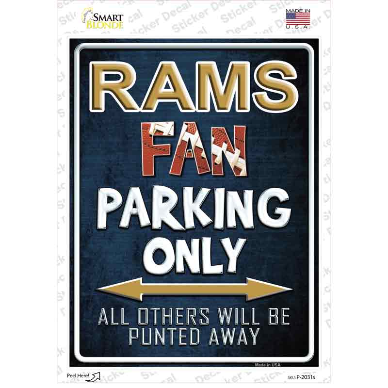 Rams Novelty Rectangle Sticker Decal