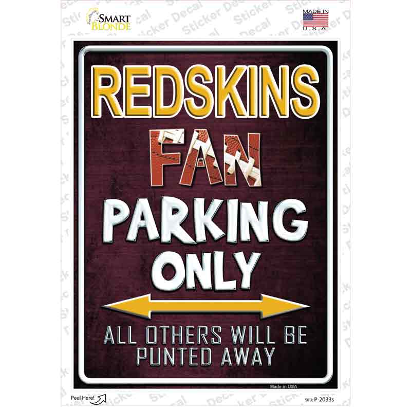 Redskins Novelty Rectangle Sticker Decal