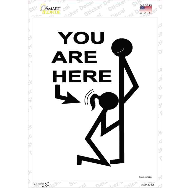 You Are Here Novelty Rectangle Sticker Decal