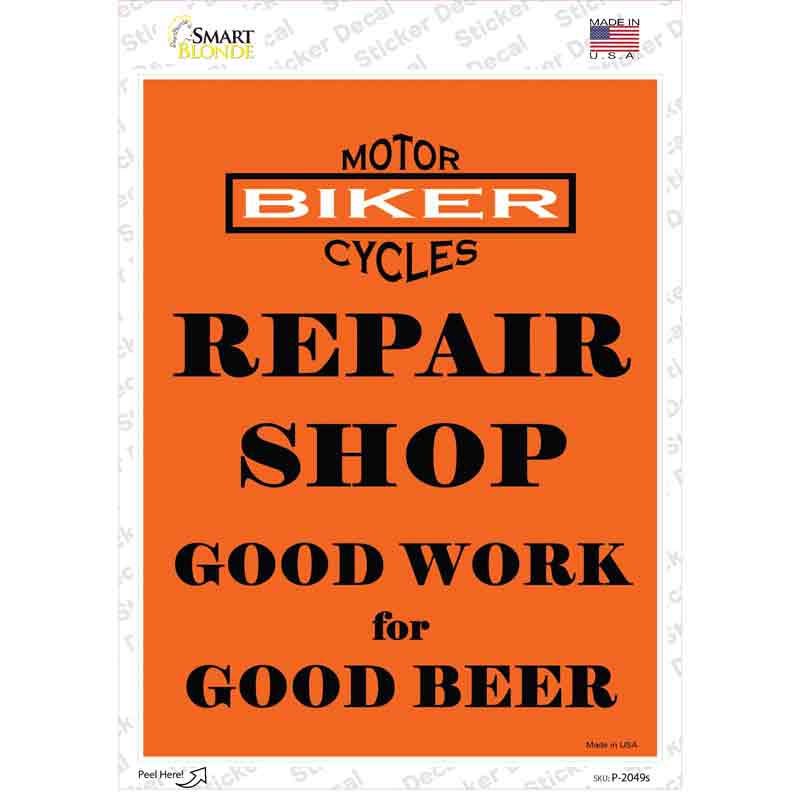 Repair Shop Novelty Rectangle Sticker Decal