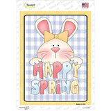 Happy Spring Blue Plaid Novelty Rectangle Sticker Decal