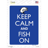 Keep Calm And Fish On Novelty Rectangle Sticker Decal