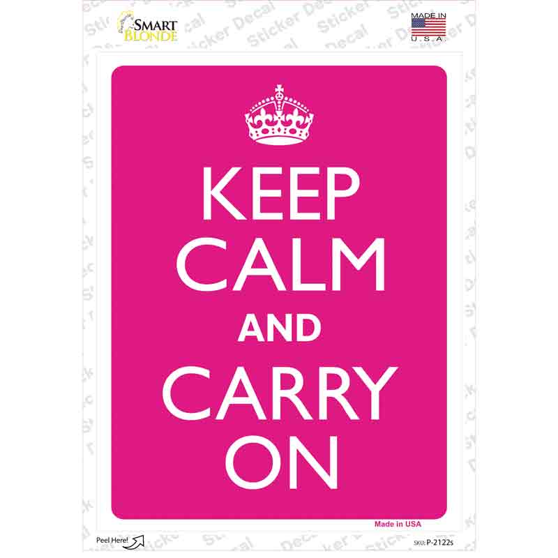 Keep Calm And Carry On Novelty Rectangle Sticker Decal