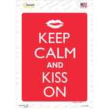 Keep Calm And Kiss On Novelty Rectangle Sticker Decal
