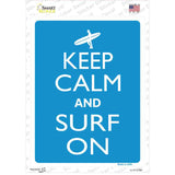 Keep Calm And Surf On Novelty Rectangle Sticker Decal