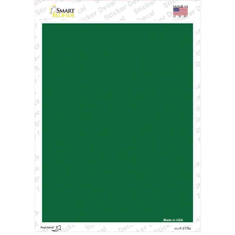 Solid Green Novelty Rectangle Sticker Decal