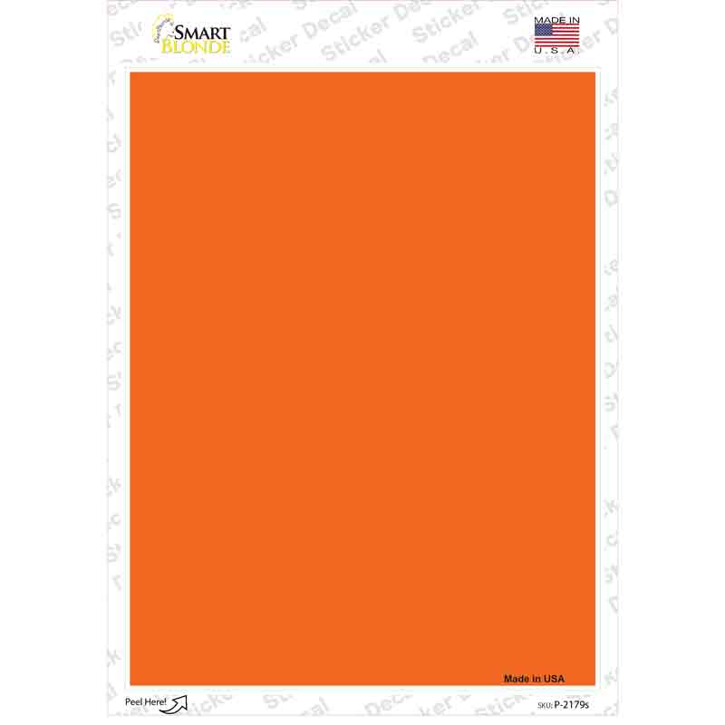 Solid Orange Novelty Rectangle Sticker Decal