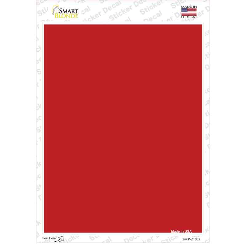 Solid Red Novelty Rectangle Sticker Decal