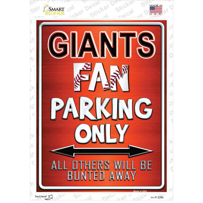 Giants Orange Novelty Rectangle Sticker Decal