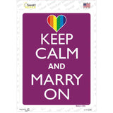 Keep Calm Marry On Novelty Rectangle Sticker Decal