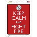 Keep Calm Fight Fire Novelty Rectangle Sticker Decal