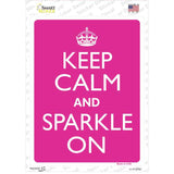 Keep Calm Sparkle On Novelty Rectangle Sticker Decal